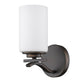 HomeRoots One Light Wall Sconce With Glass and Bronze Finish