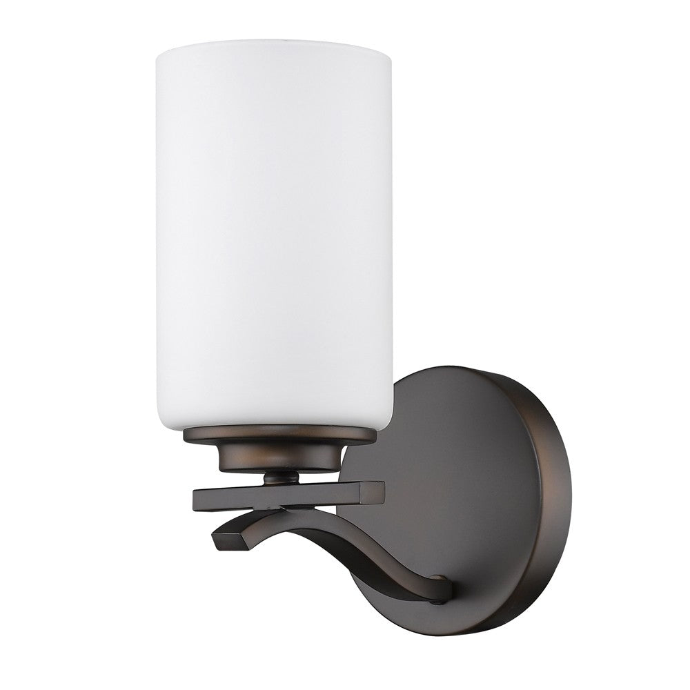 HomeRoots One Light Wall Sconce With Glass and Bronze Finish