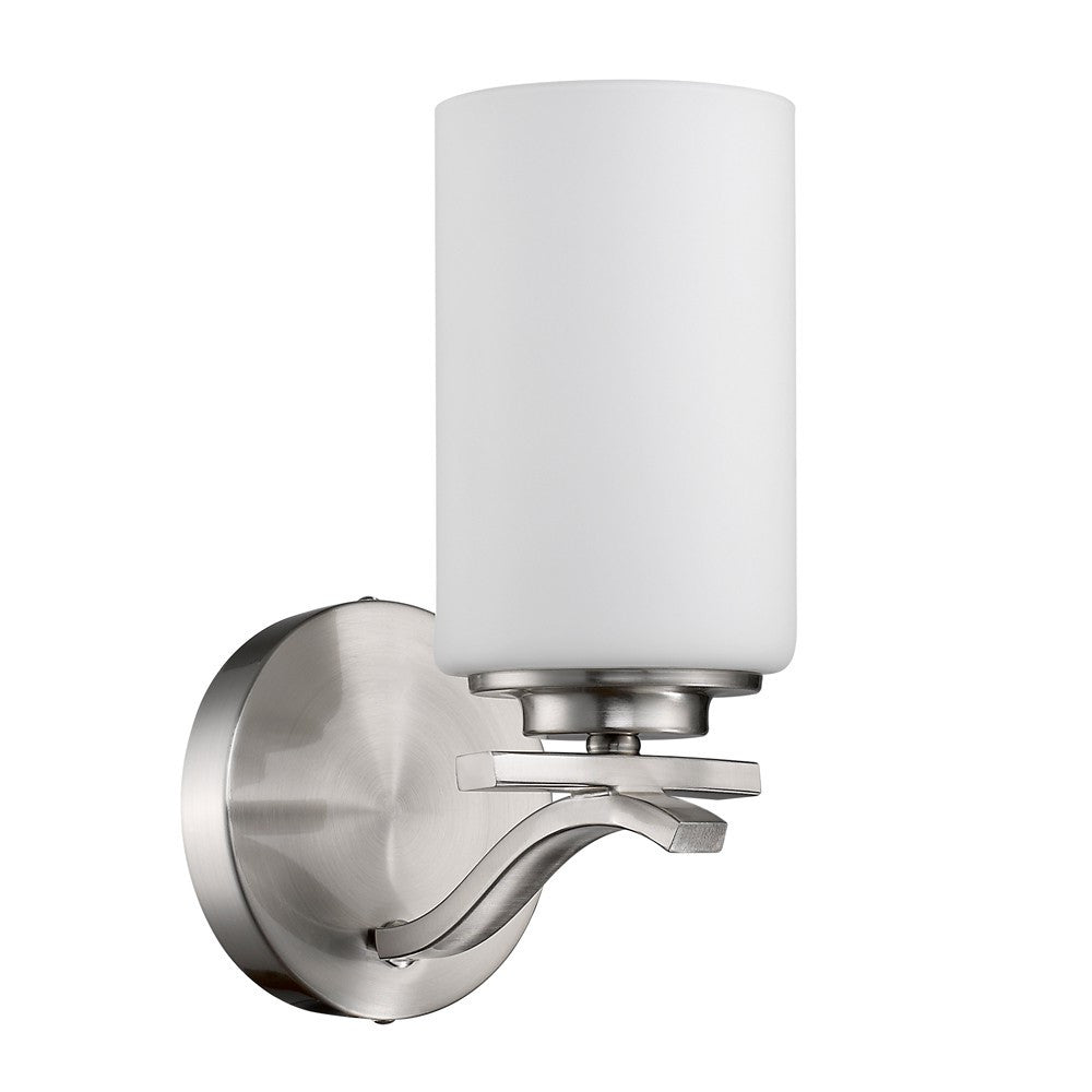HomeRoots One Light Wall Sconce With Glass and Silver Finish