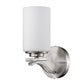 HomeRoots One Light Wall Sconce With Glass and Silver Finish