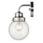 HomeRoots One Light Wall Sconce With Round Glass Shade and Silver Finish