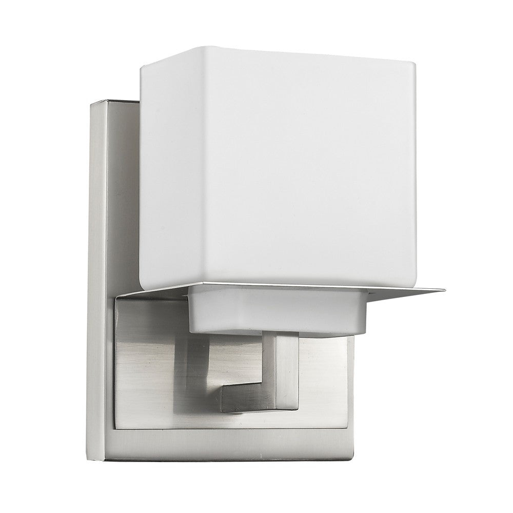 HomeRoots One Light Wall Sconce With Silver White Glass Finish