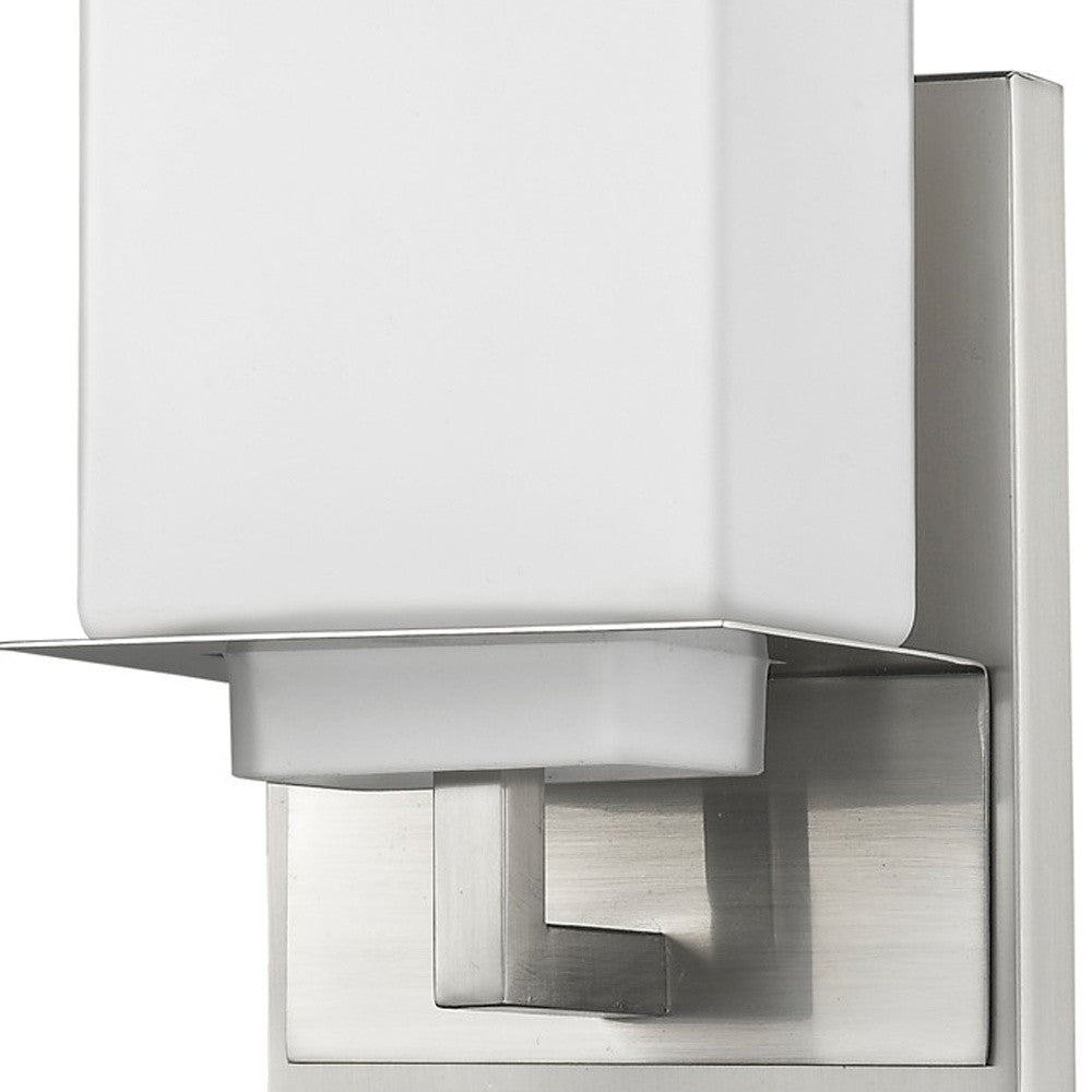 HomeRoots One Light Wall Sconce With Silver White Glass Finish