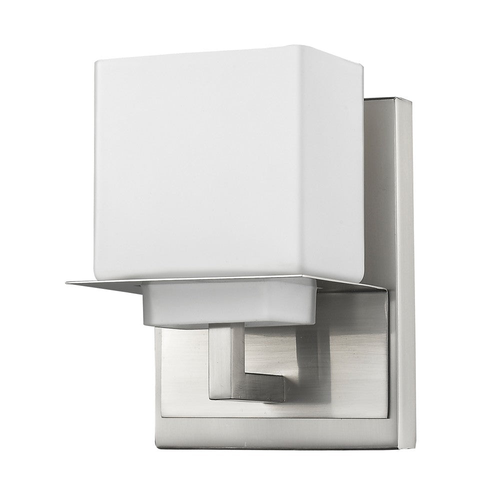 HomeRoots One Light Wall Sconce With Silver White Glass Finish