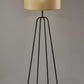 HomeRoots Open Cane Web Floor Lamp With Natural Shade and Dark Bronze Base