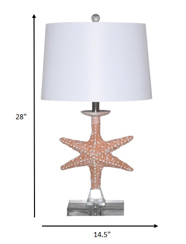 HomeRoots Orange Coastal Starfish Table Lamps in Set of 2