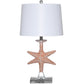 HomeRoots Orange Coastal Starfish Table Lamps in Set of 2