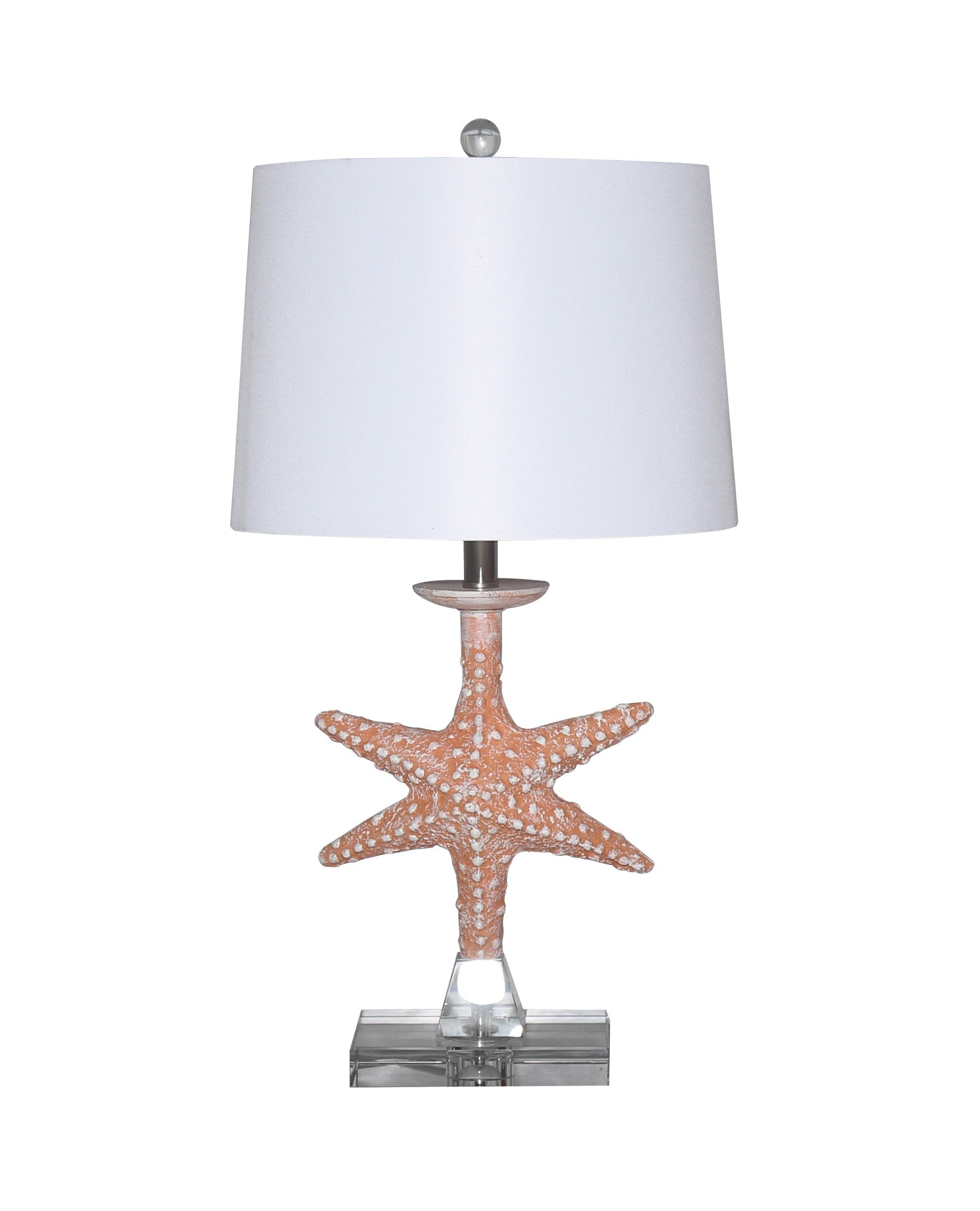 HomeRoots Orange Coastal Starfish Table Lamps in Set of 2