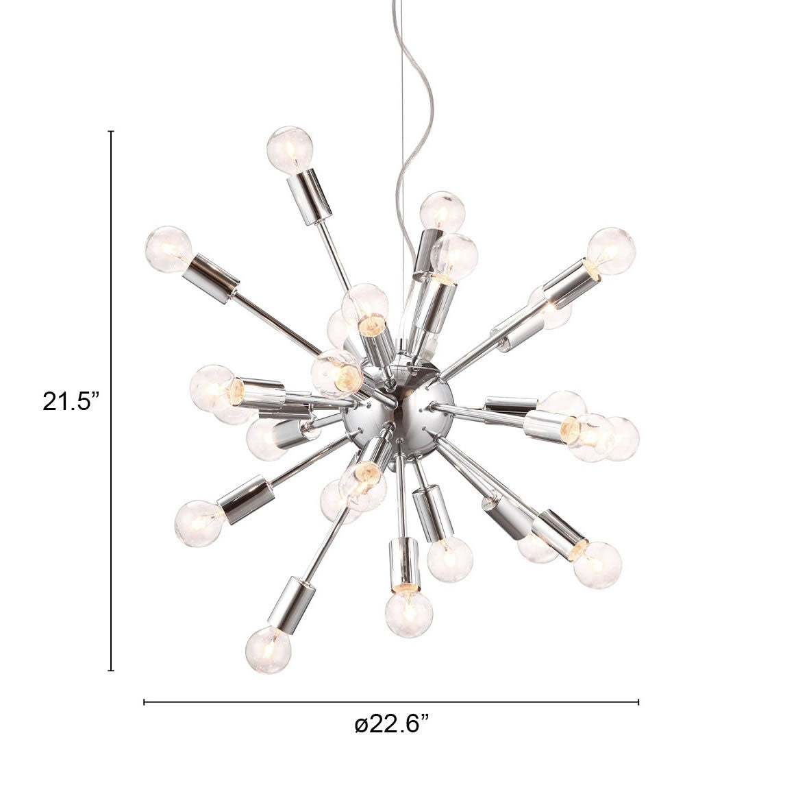 HomeRoots Orbit Ceiling Lamp in Chrome Finish