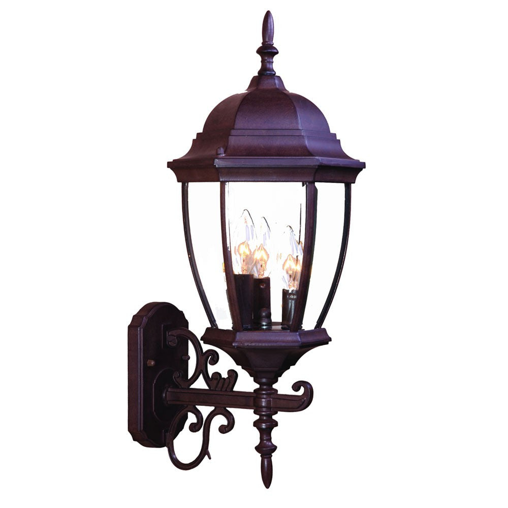 HomeRoots Ornamental Lantern Wall Light in Dark Brown Finish