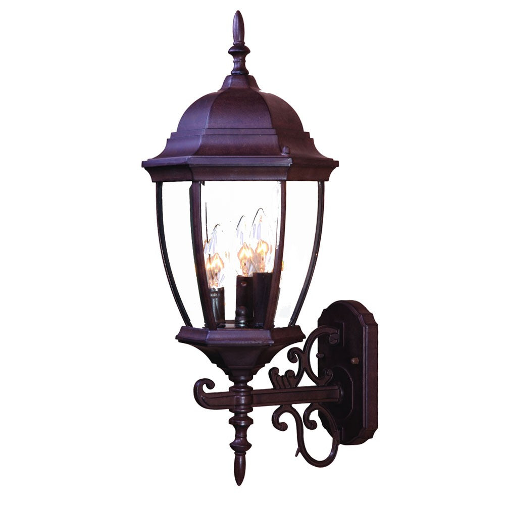 HomeRoots Ornamental Lantern Wall Light in Dark Brown Finish