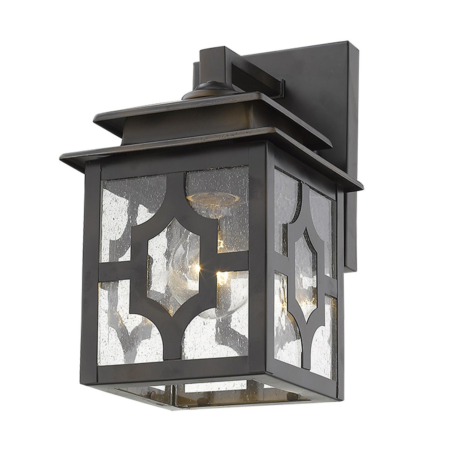 HomeRoots Outdoor Lantern Wall Light in Antique Bronze Finish