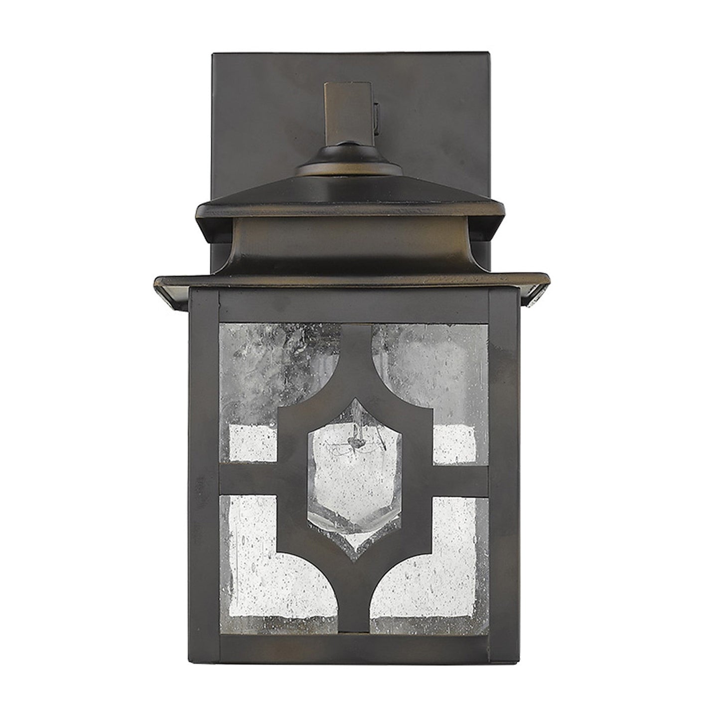 HomeRoots Outdoor Lantern Wall Light in Antique Bronze Finish
