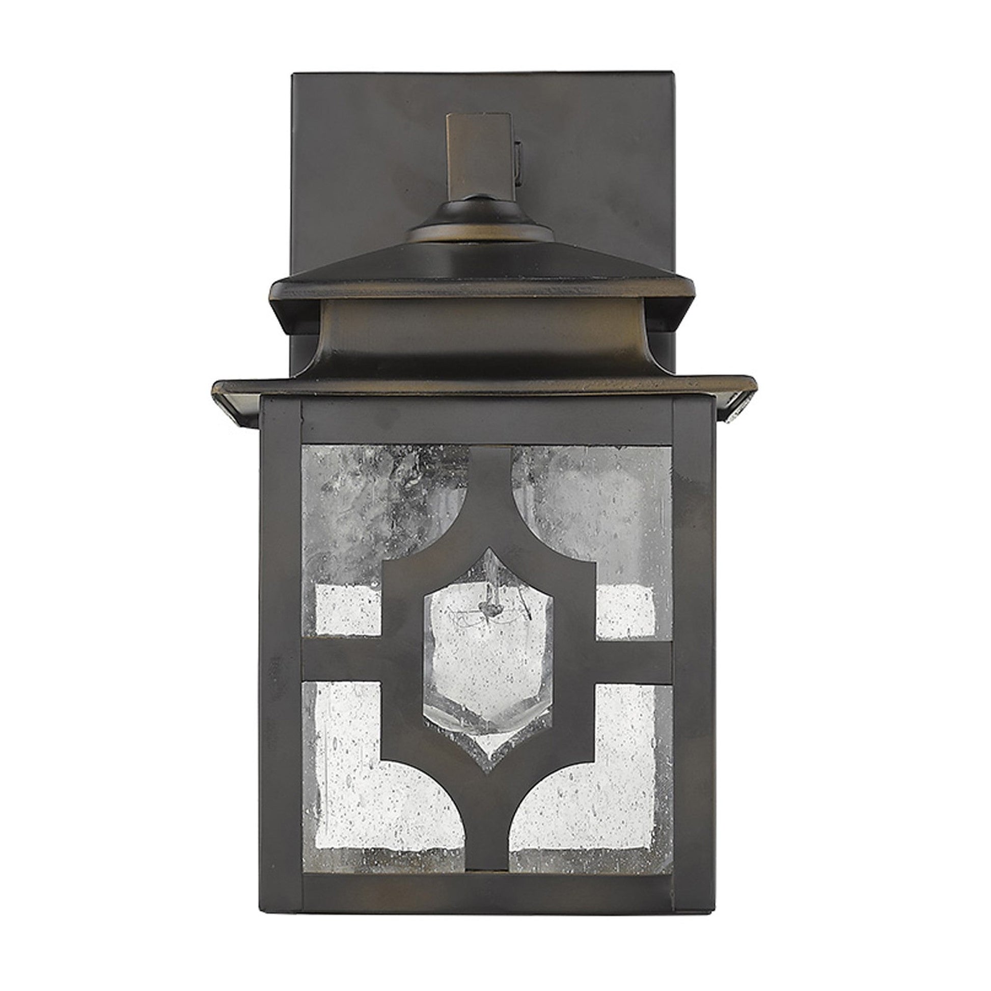 HomeRoots Outdoor Lantern Wall Light in Antique Bronze Finish
