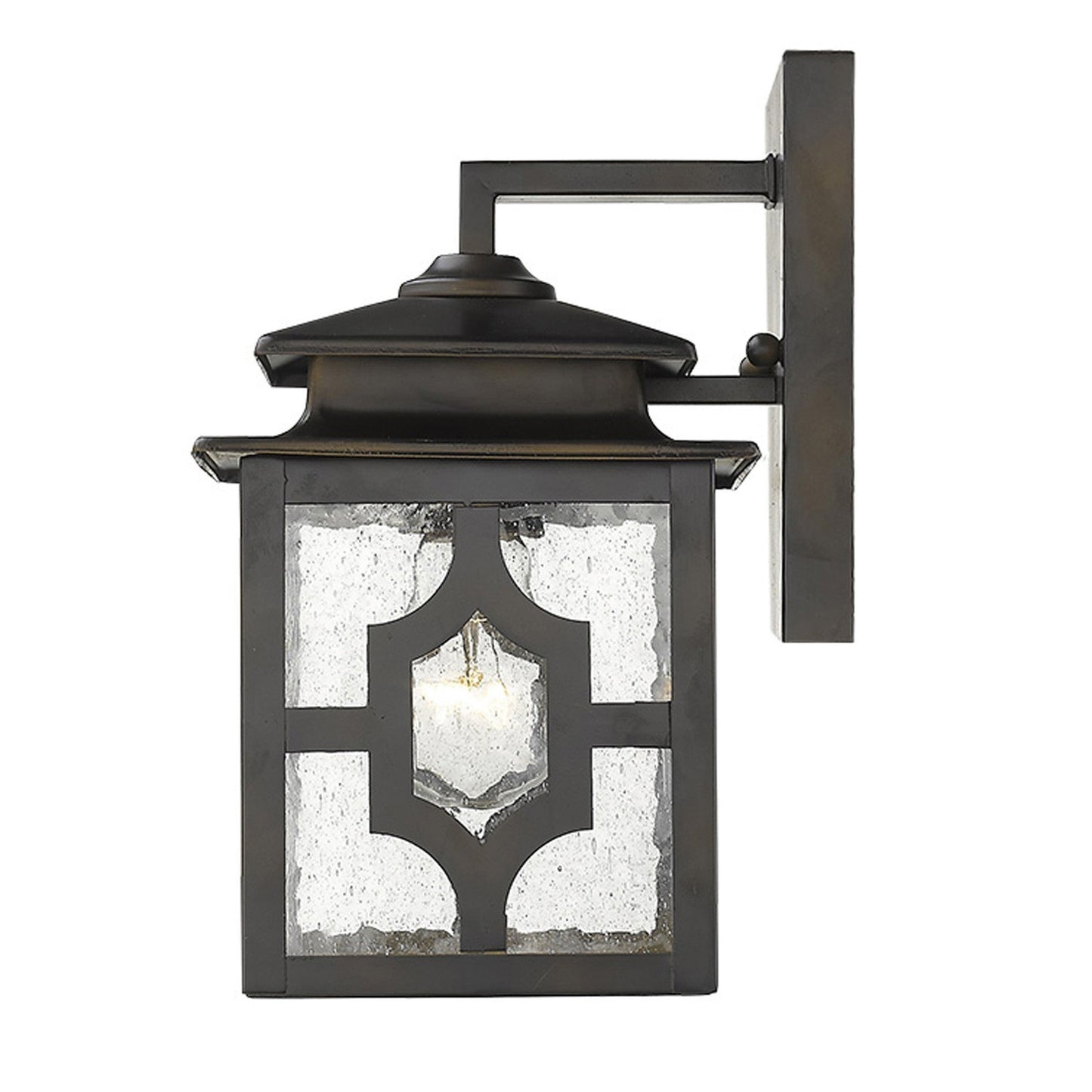 HomeRoots Outdoor Lantern Wall Light in Antique Bronze Finish