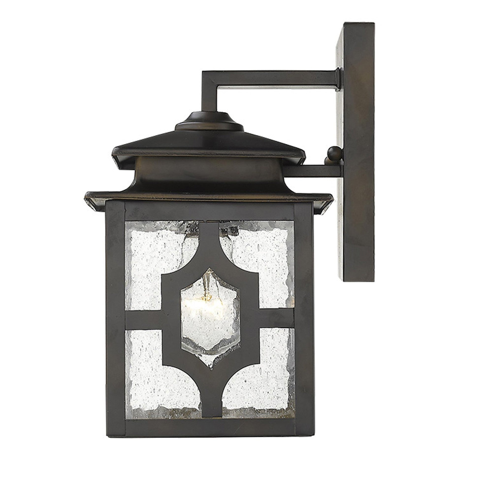 HomeRoots Outdoor Lantern Wall Light in Antique Bronze Finish