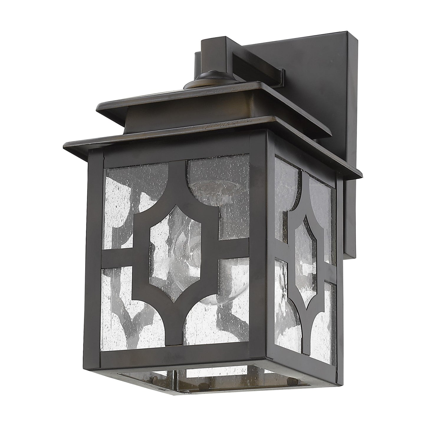 HomeRoots Outdoor Lantern Wall Light in Antique Bronze Finish