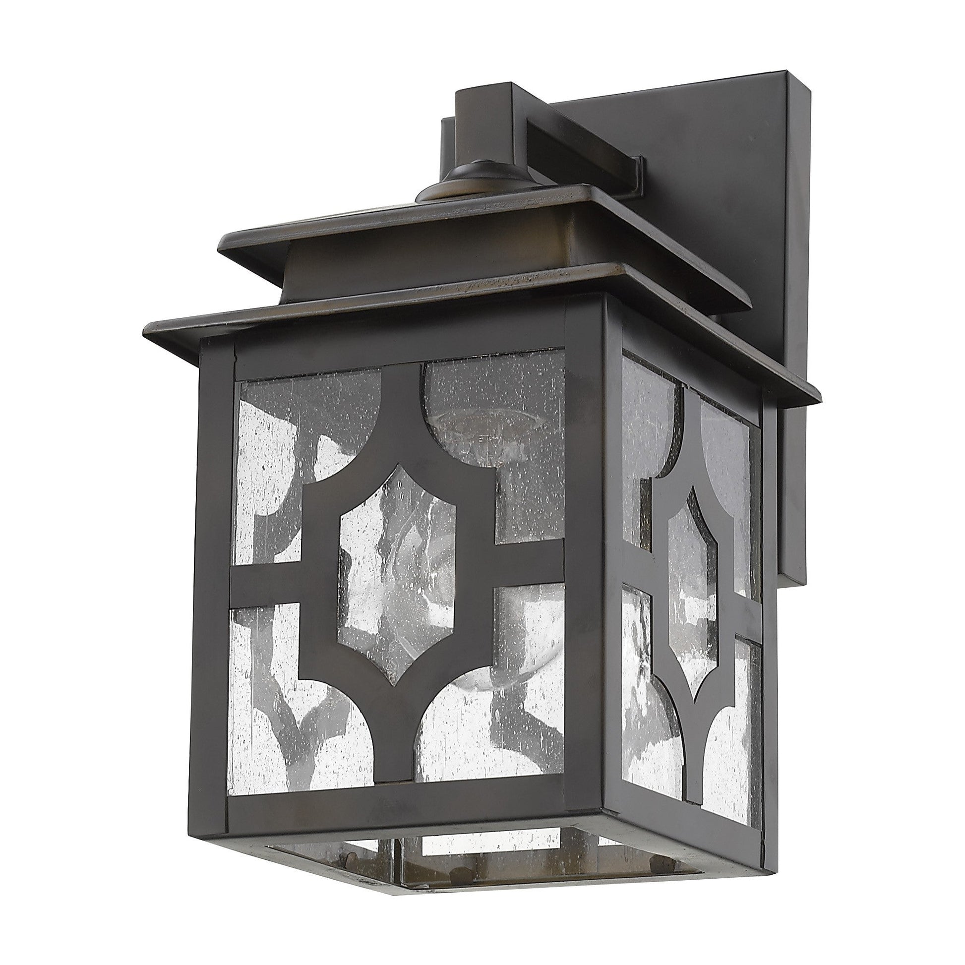 HomeRoots Outdoor Lantern Wall Light in Antique Bronze Finish