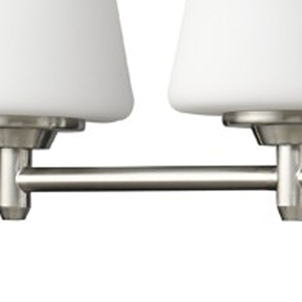 HomeRoots Paige 5-Light Vanity Light With Frosted Glass Shades in Satin Nickel Finish