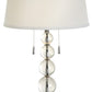HomeRoots Palla 2-Light Crystal And Polished Chrome Table Lamp With White Linen Shade