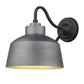 HomeRoots Pebbled Bowl Shape Outdoor Wall Light in Gray Finish