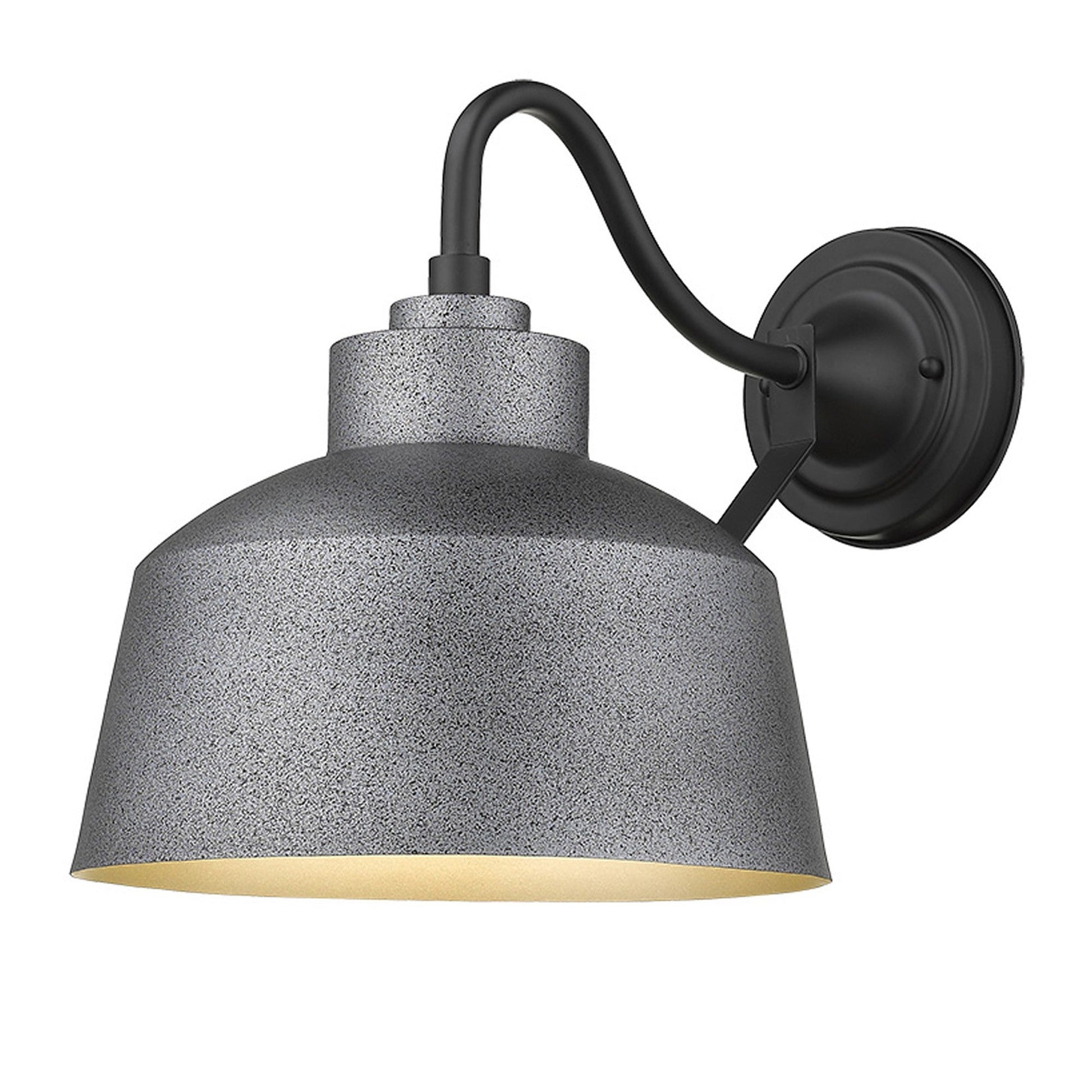HomeRoots Pebbled Bowl Shape Outdoor Wall Light in Gray Finish