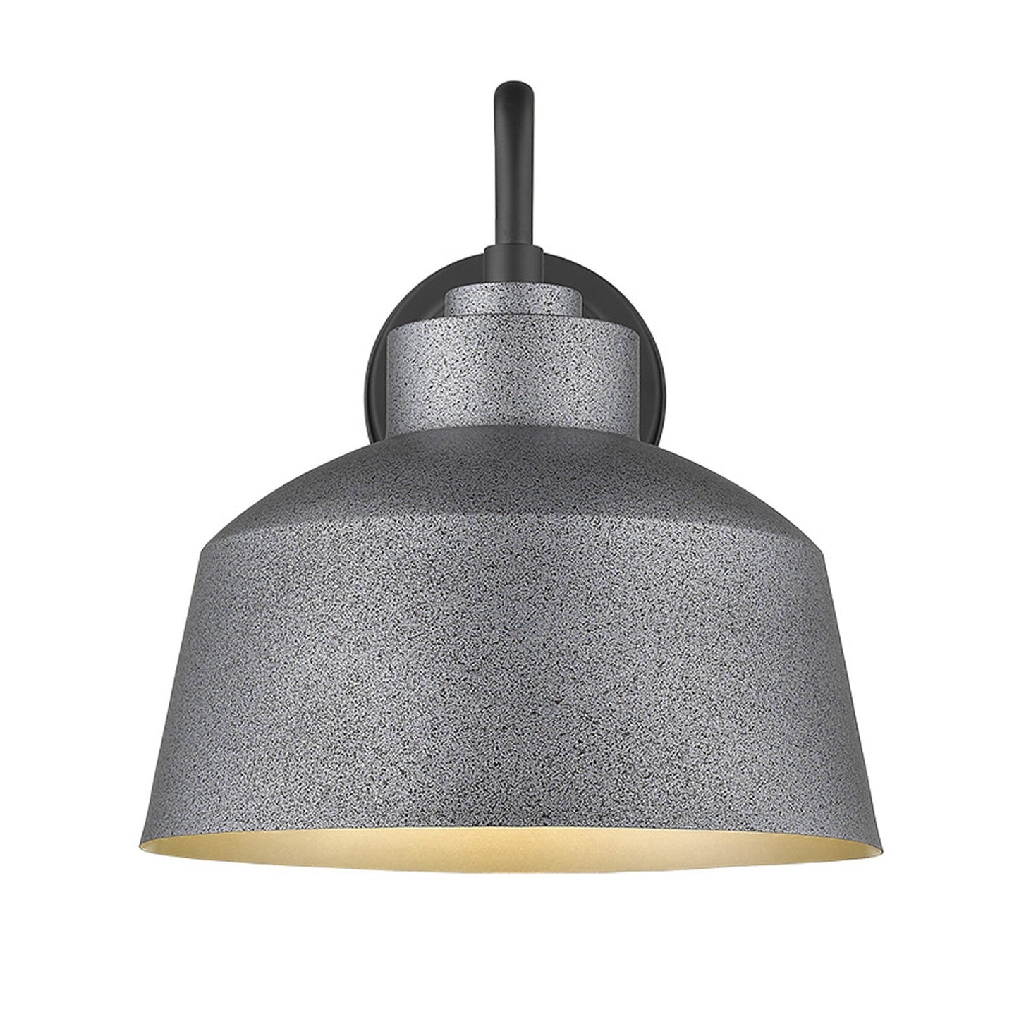 HomeRoots Pebbled Bowl Shape Outdoor Wall Light in Gray Finish