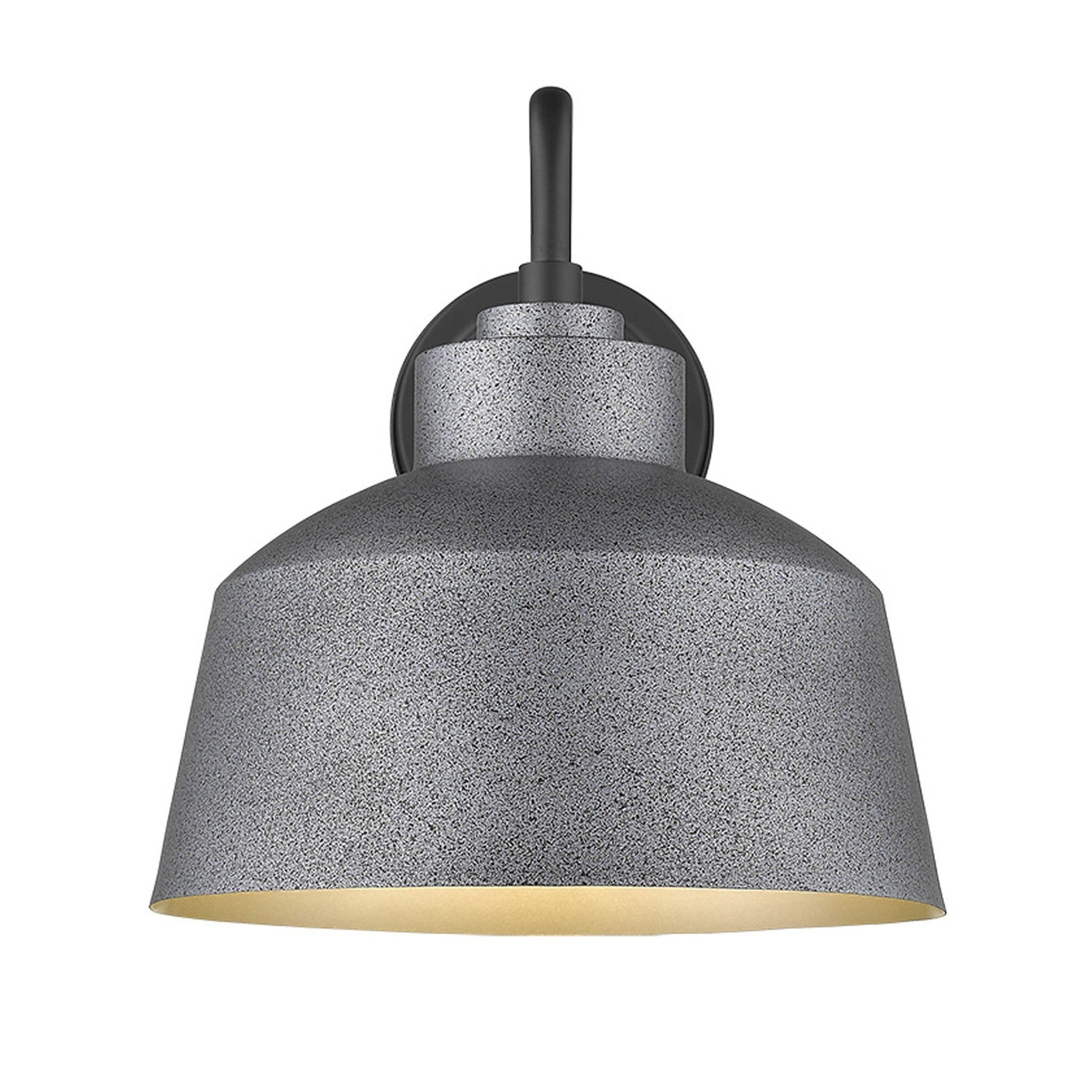 HomeRoots Pebbled Bowl Shape Outdoor Wall Light in Gray Finish