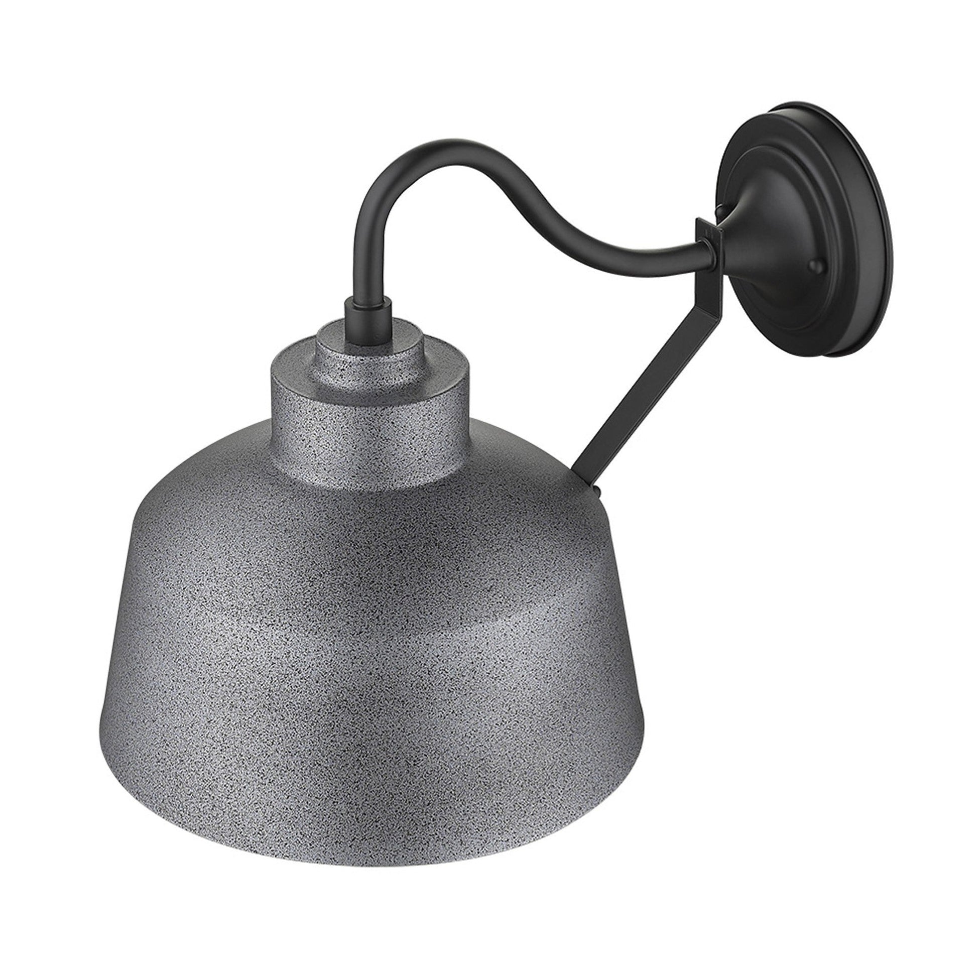 HomeRoots Pebbled Bowl Shape Outdoor Wall Light in Gray Finish