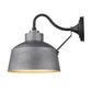 HomeRoots Pebbled Bowl Shape Outdoor Wall Light in Gray Finish