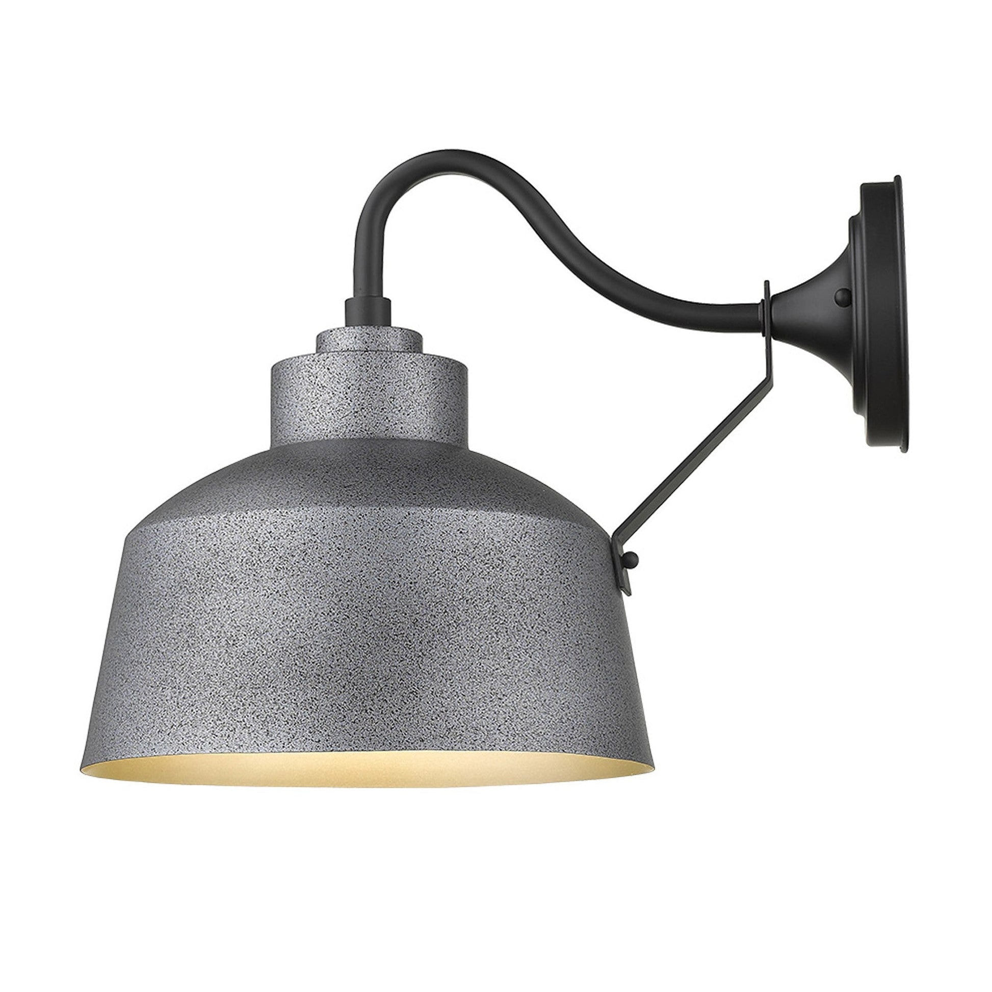 HomeRoots Pebbled Bowl Shape Outdoor Wall Light in Gray Finish