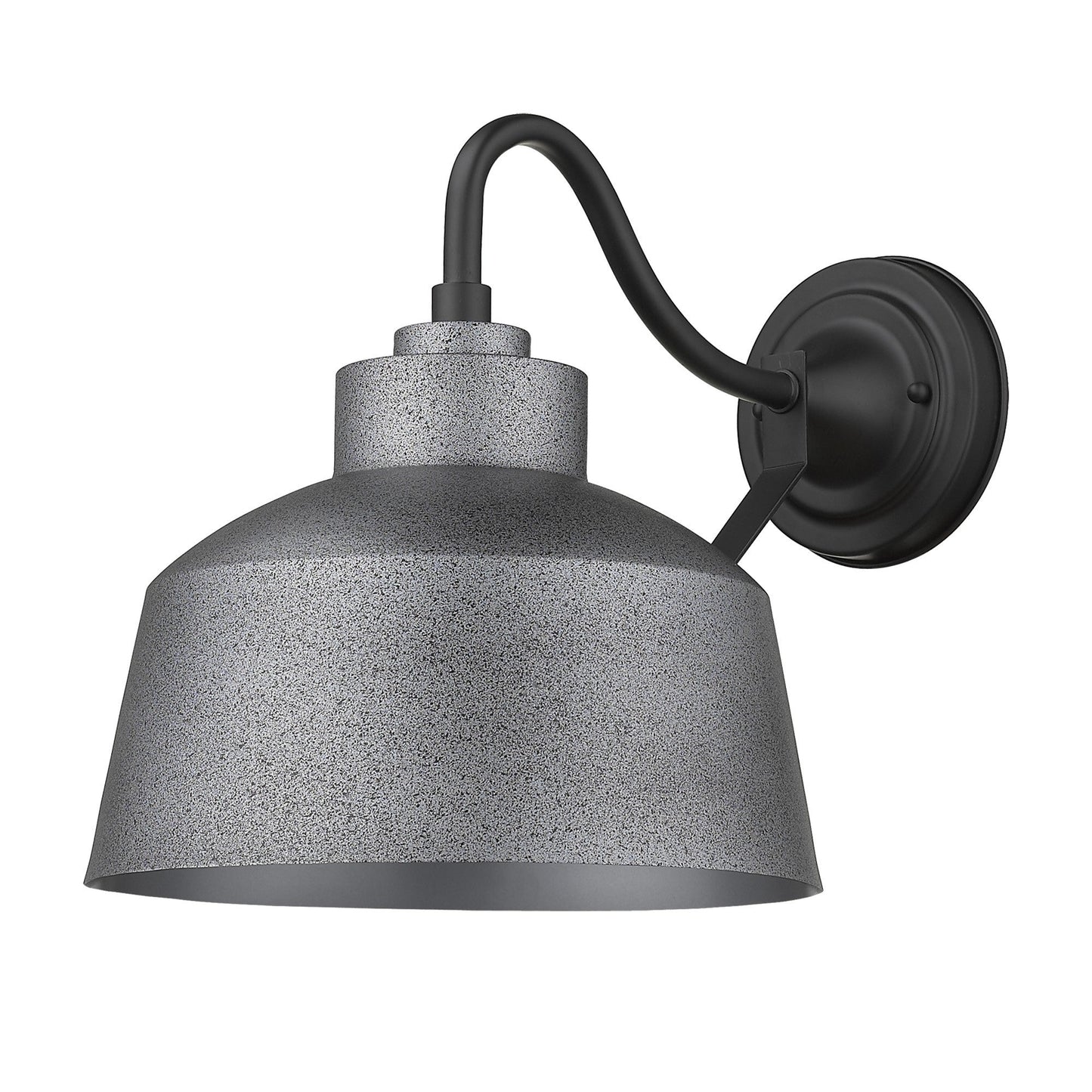 HomeRoots Pebbled Bowl Shape Outdoor Wall Light in Gray Finish
