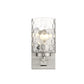 HomeRoots Pebbled Glass Wall Sconce With Silver Metal Finish