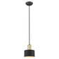 HomeRoots Pendant Hanging Light With Matte Black and Gold Finish