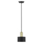 HomeRoots Pendant Hanging Light With Matte Black and Gold Finish