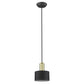 HomeRoots Pendant Hanging Light With Matte Black and Gold Finish
