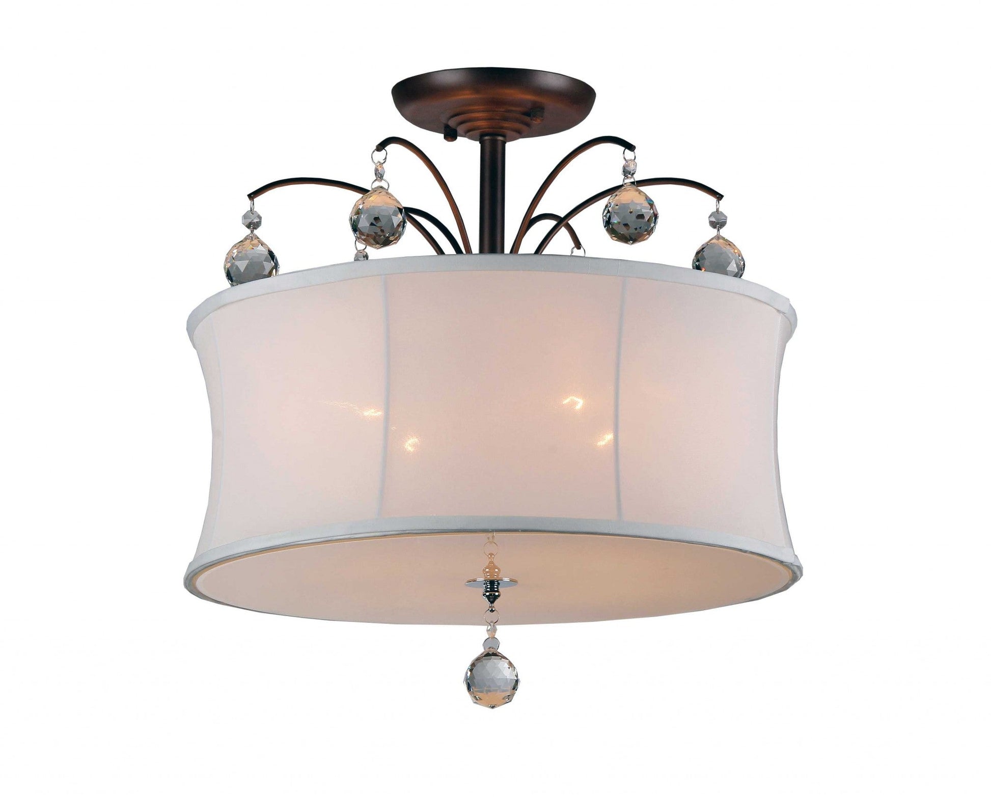 HomeRoots Pendant Lamp With Crystal Fountain Finish