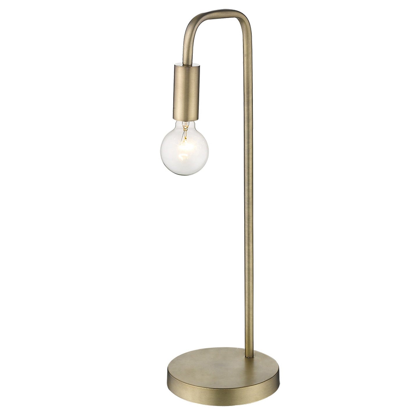 HomeRoots Perret 1-Light Table Lamp in Aged Brass Finish