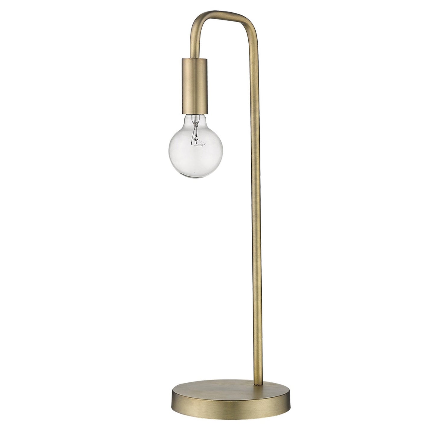HomeRoots Perret 1-Light Table Lamp in Aged Brass Finish