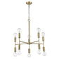 HomeRoots Perret 10-Light Chandelier in Aged Brass Finish