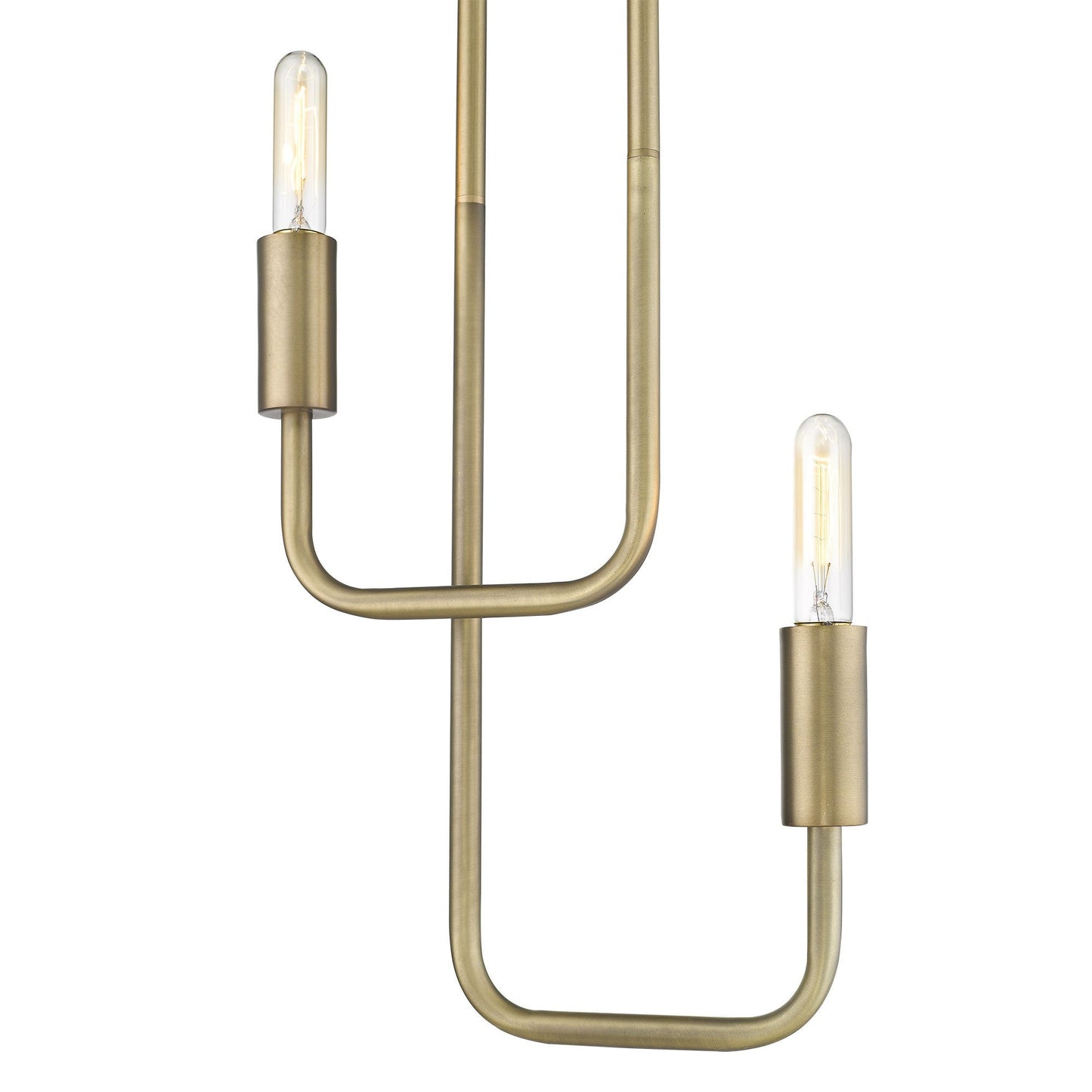 HomeRoots Perret 2-Light Pendant With Aged Brass Finish