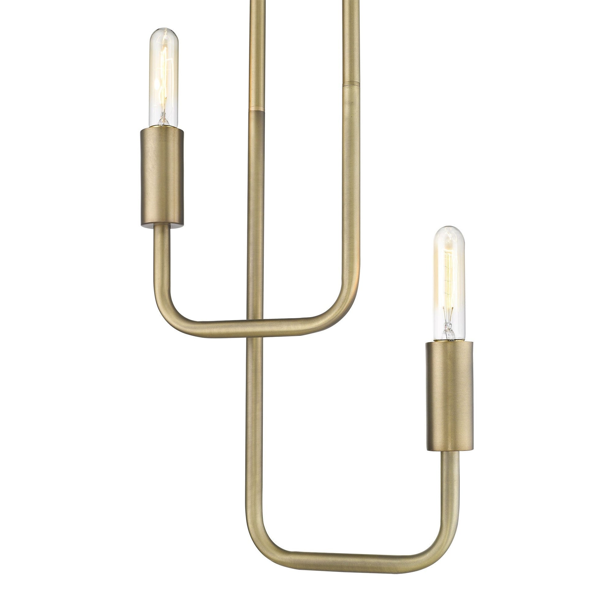 HomeRoots Perret 2-Light Pendant With Aged Brass Finish