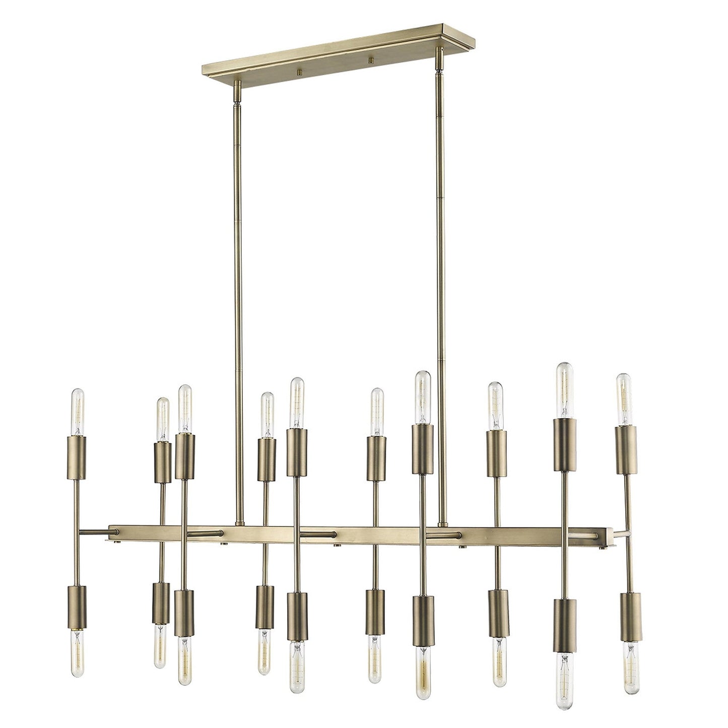 HomeRoots Perret 20-Light Island Pendant in Aged Brass Finish