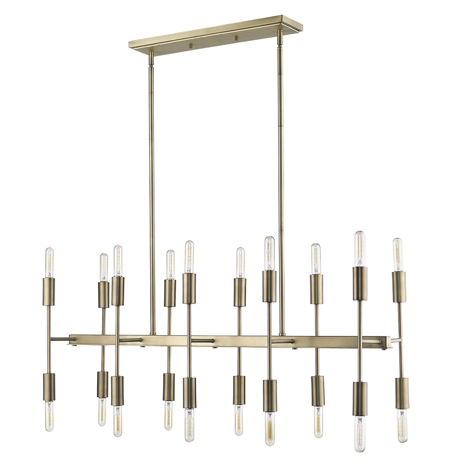 HomeRoots Perret 20-Light Island Pendant in Aged Brass Finish