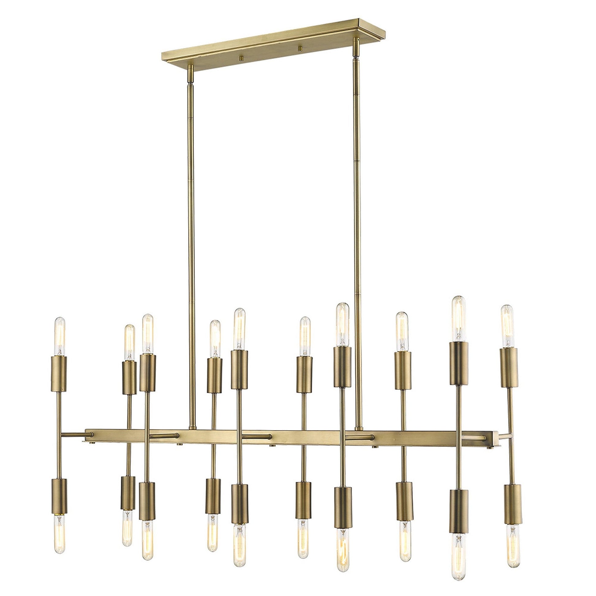 HomeRoots Perret 20-Light Island Pendant in Aged Brass Finish