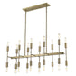 HomeRoots Perret 20-Light Island Pendant in Aged Brass Finish