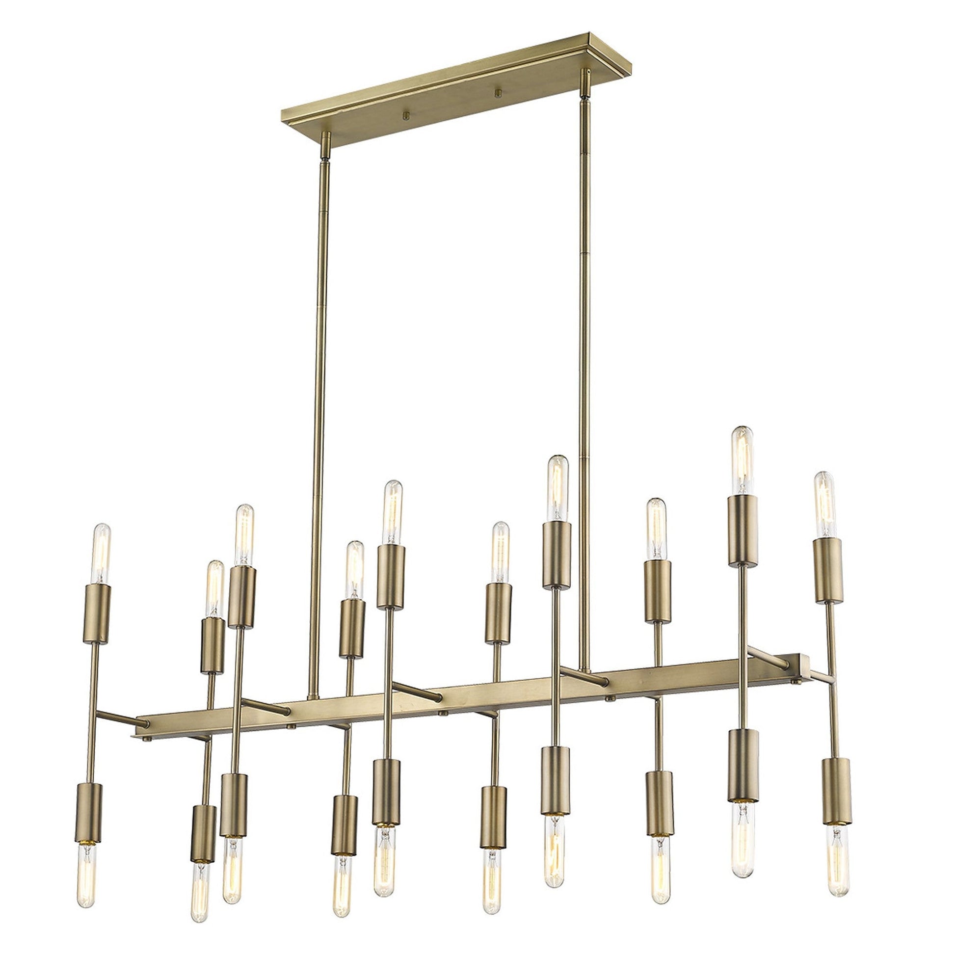 HomeRoots Perret 20-Light Island Pendant in Aged Brass Finish