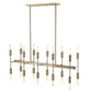 HomeRoots Perret 20-Light Island Pendant in Aged Brass Finish