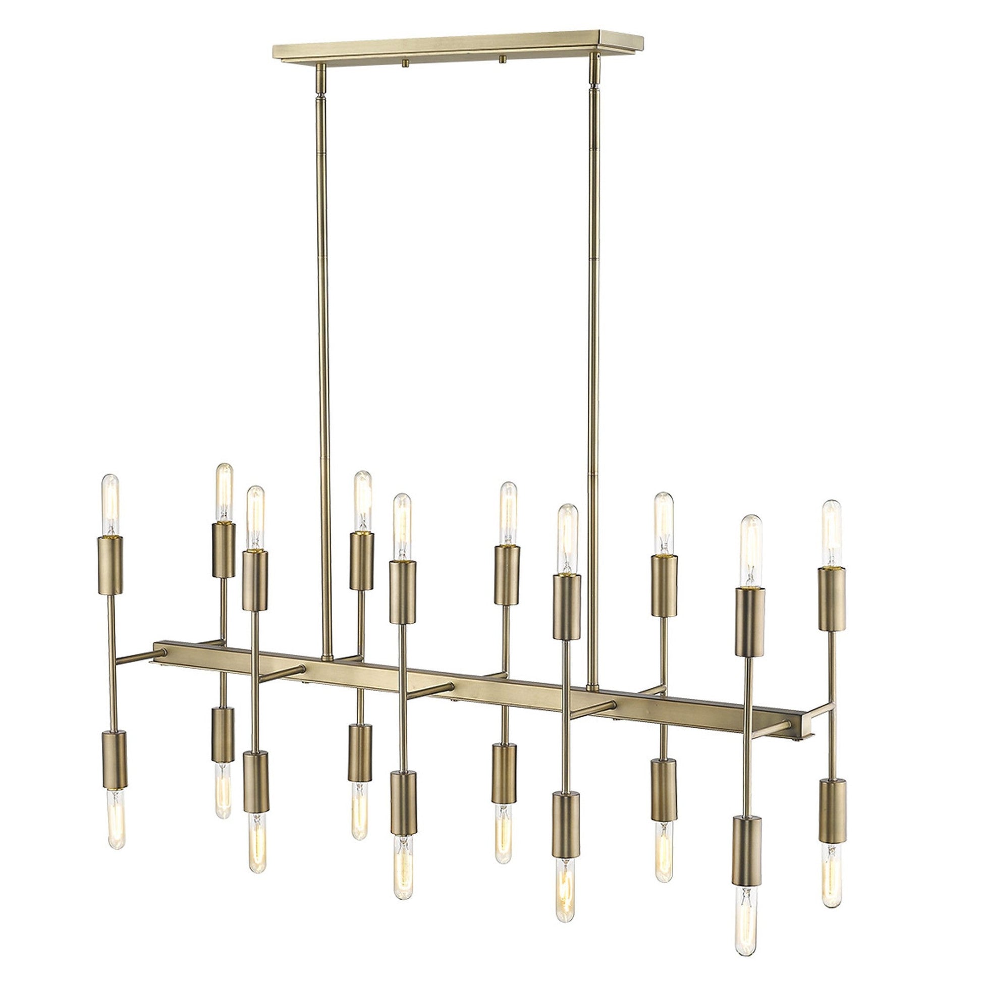 HomeRoots Perret 20-Light Island Pendant in Aged Brass Finish