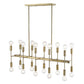 HomeRoots Perret 20-Light Island Pendant in Aged Brass Finish